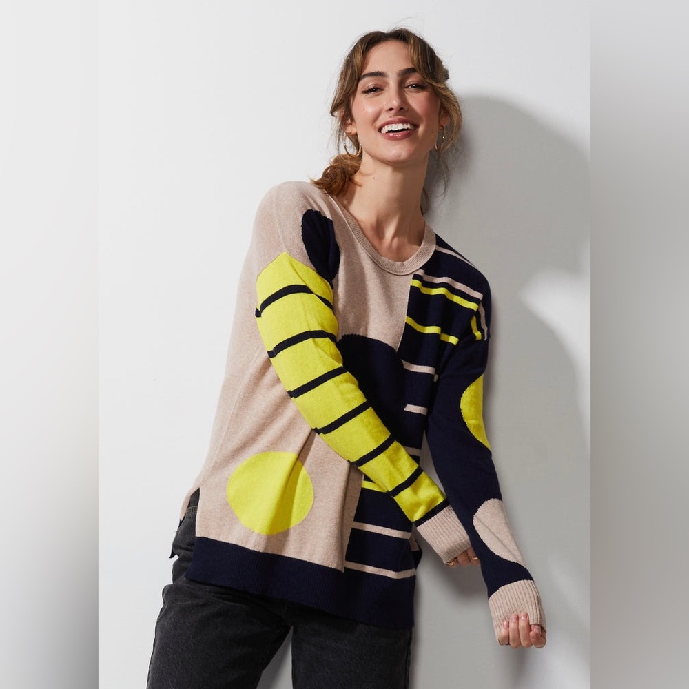 Zacket & Plover SPOT ON STRIPES SWEATER-OAT pullover crew
neck size Small